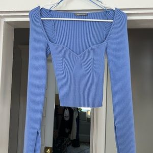 Urban Outfitters Long Sleeve Ribbed Juliet Portrait Sweater